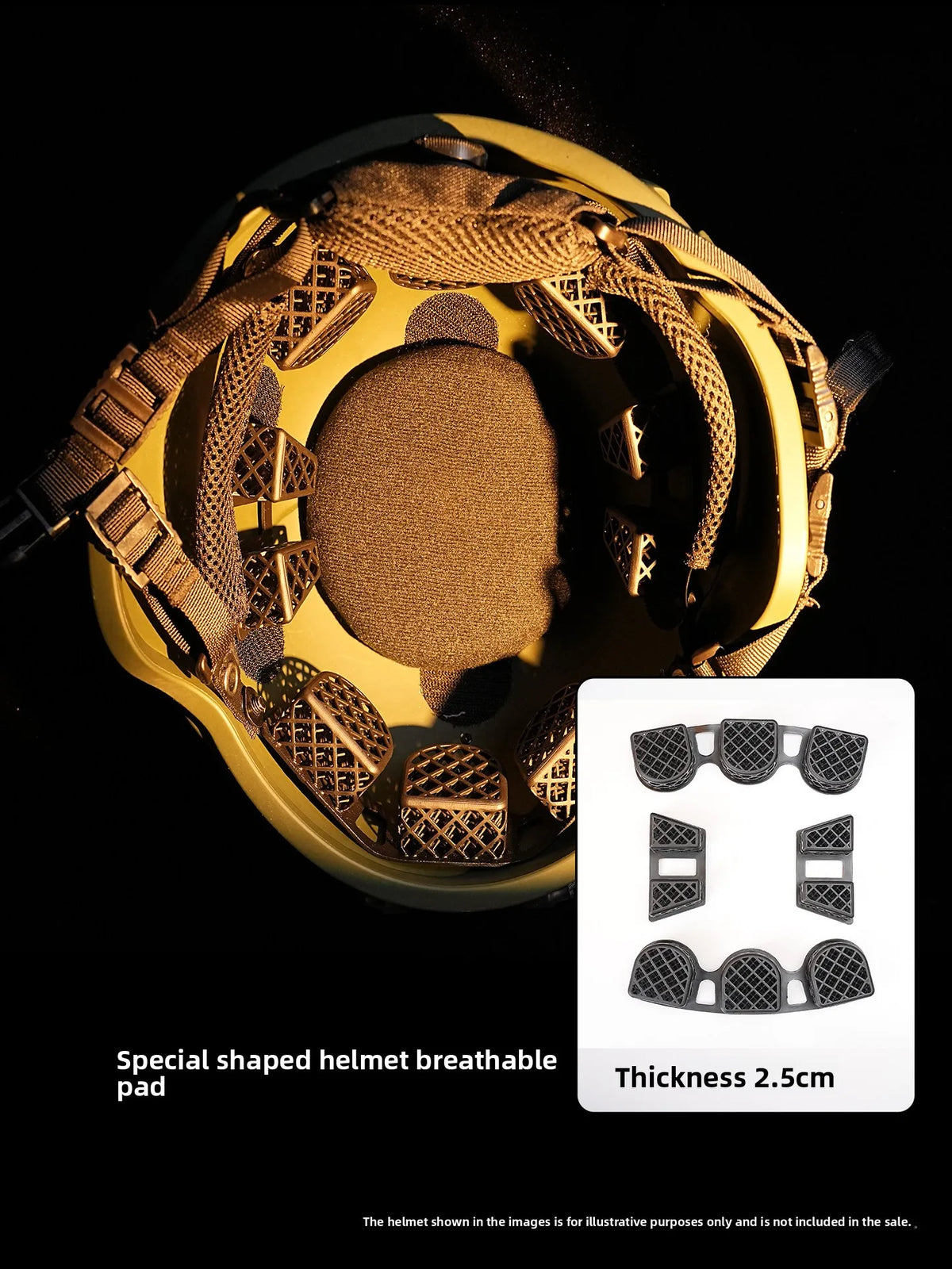 OuroTac Tactical Helmet Cooling Pad, Cushion Pad, Multifunctional Polymer Honeycomb Liner Pad, Breathable and Detachable