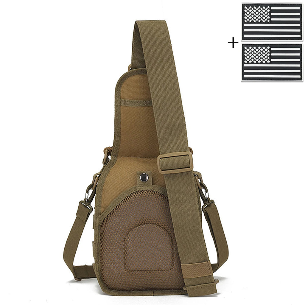 Laser MOLLE EDC outdoor hunting bag can be carried on one shoulder or diagonally, with a woven handle and a shoulder strap