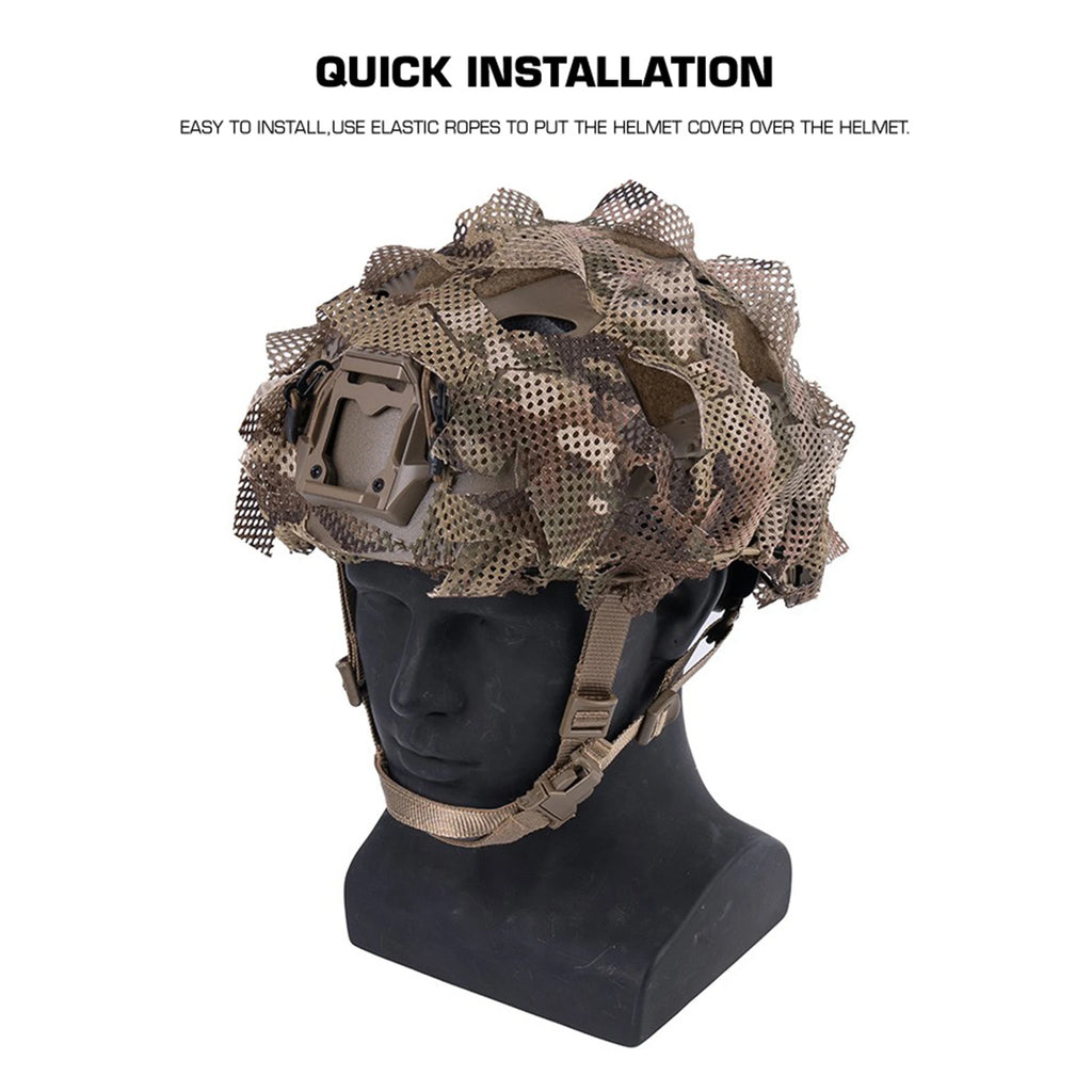 Lightweight Camo Helmet Cover Irregular Leaves Shape & Versatile Camouflage Helmet Cover for Outdoor Combat Training
