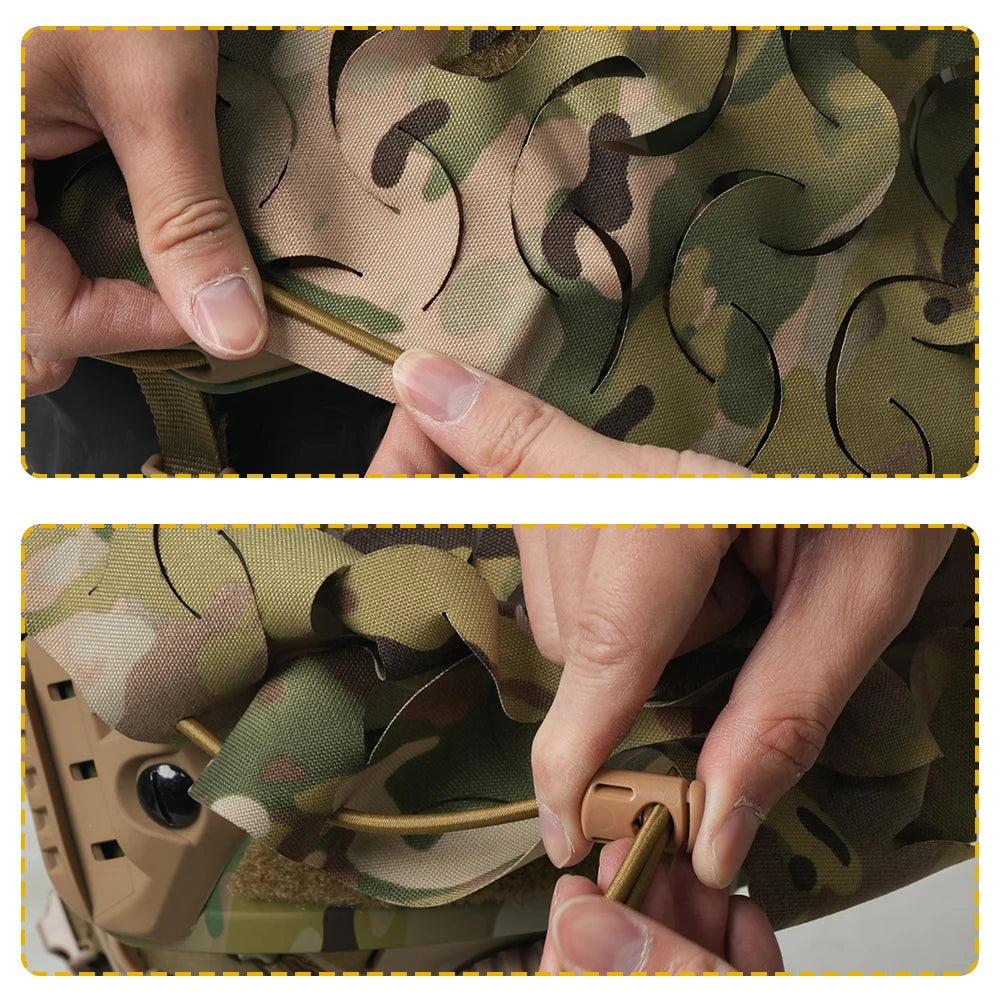 BOOIU Tactical Helmet Cover Leaf Shape Laser Cut Nylon 3D Camo Airsoft Helmet Cloth Paratrooper Helmet Accessories