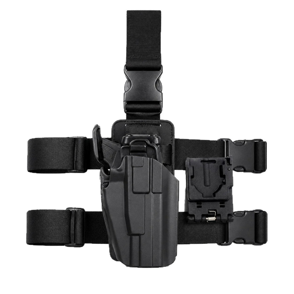 Universal Drop Leg Holster Thigh Platform Tactical MOLLE Gun Holster for Hunting Paintball Panel with Adjustable Molle Straps