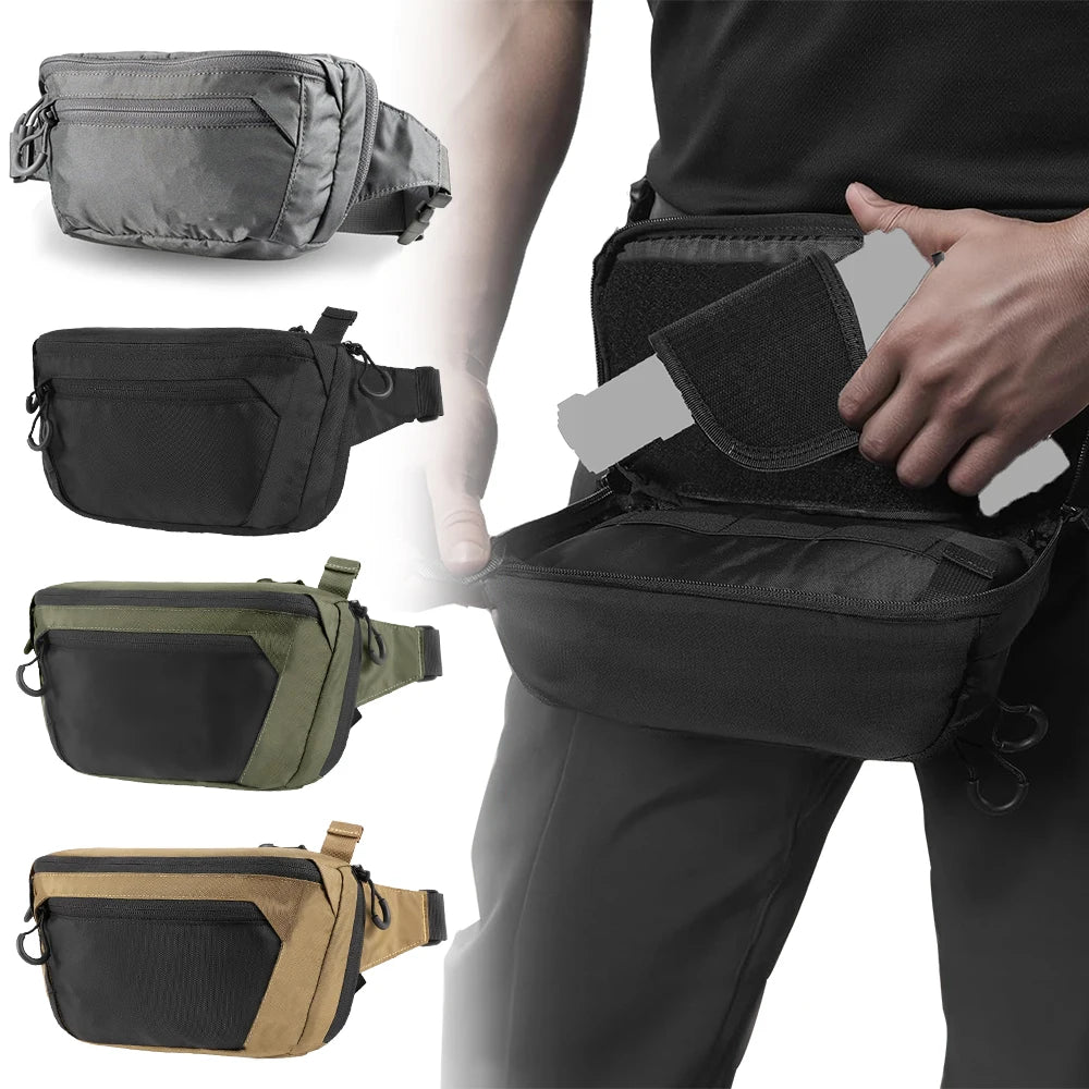 Tactical Waist Bag Concealed Carry Gun Bag Quick Access Handgun Bag Adjustable Waist Belt Fanny Pack with Gun Holster Outdoor