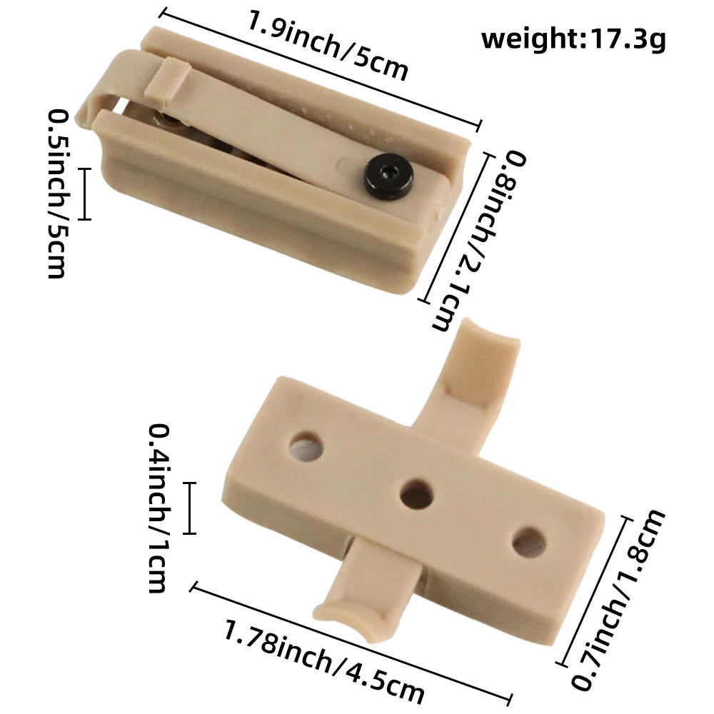 2 Pcs Multifunctional Tactical Helmet Rail Slider Adapter Flashlight Clip Mount Accessories for Airsoft Outdoor Sports Helmet