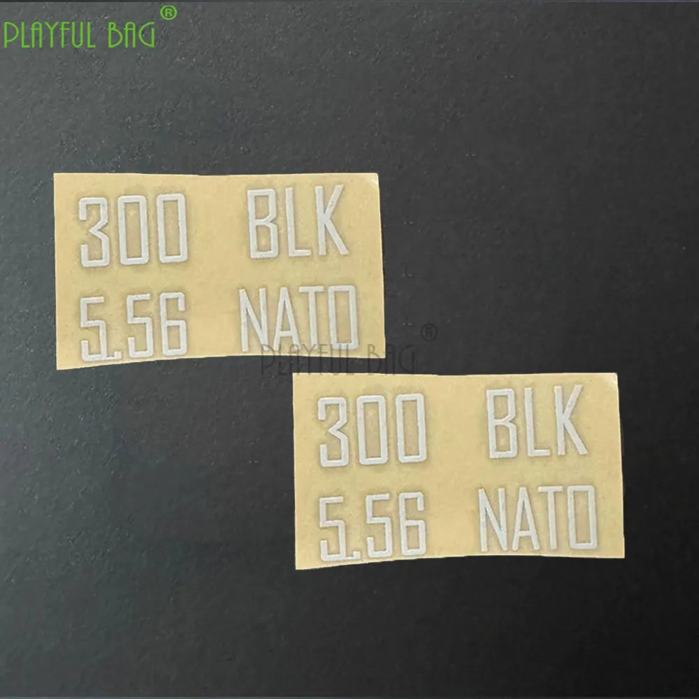 Playful Bag 300BLK Toy Gun Ejection Port Decorative Metal Sticker 5.56 Decal Airsoft Gel Ball Gun Appearance Upgrade Parts M14