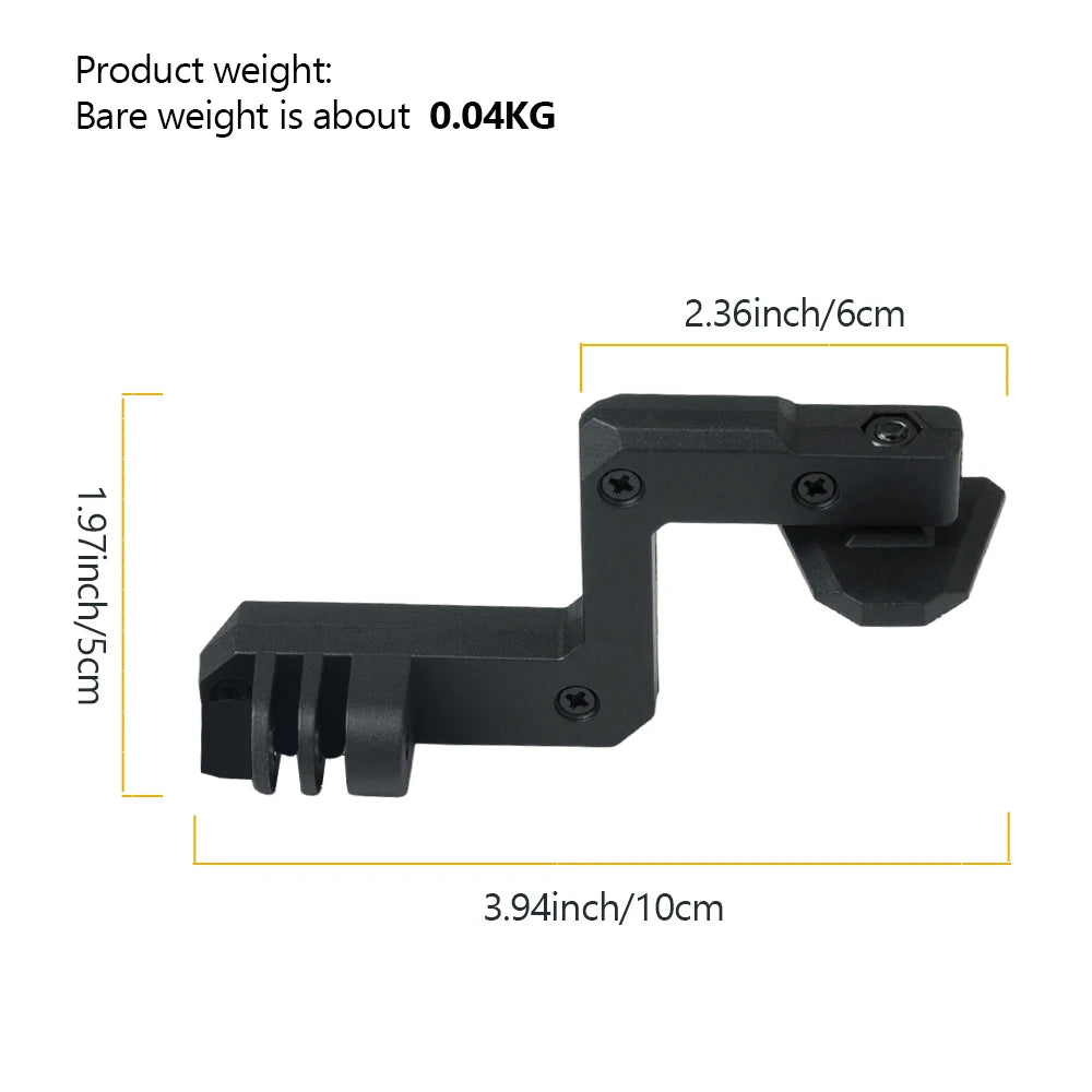 BOOIU Tactical Helmet NVG Camera Mount Z Shape Offset Bracket Compatible with GoPro Hunting Shooting Outdoor Helmet Accessories