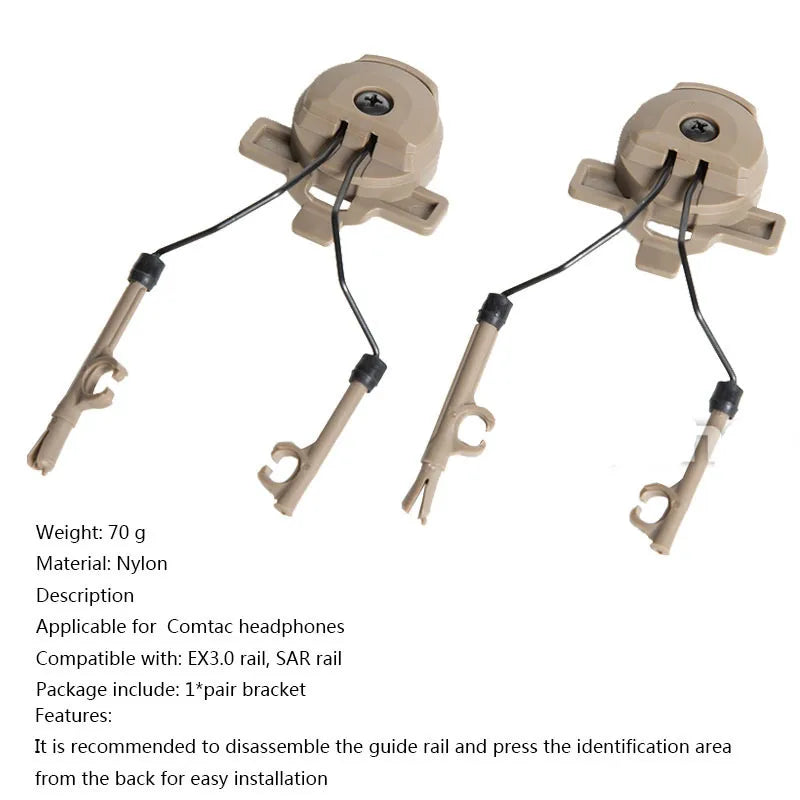 Wendy TW Styling Helmet, EX 3.0 Series Guide Rail Dedicated Headset, Buckle Bracket, Suitable for COMTAC II III Headset