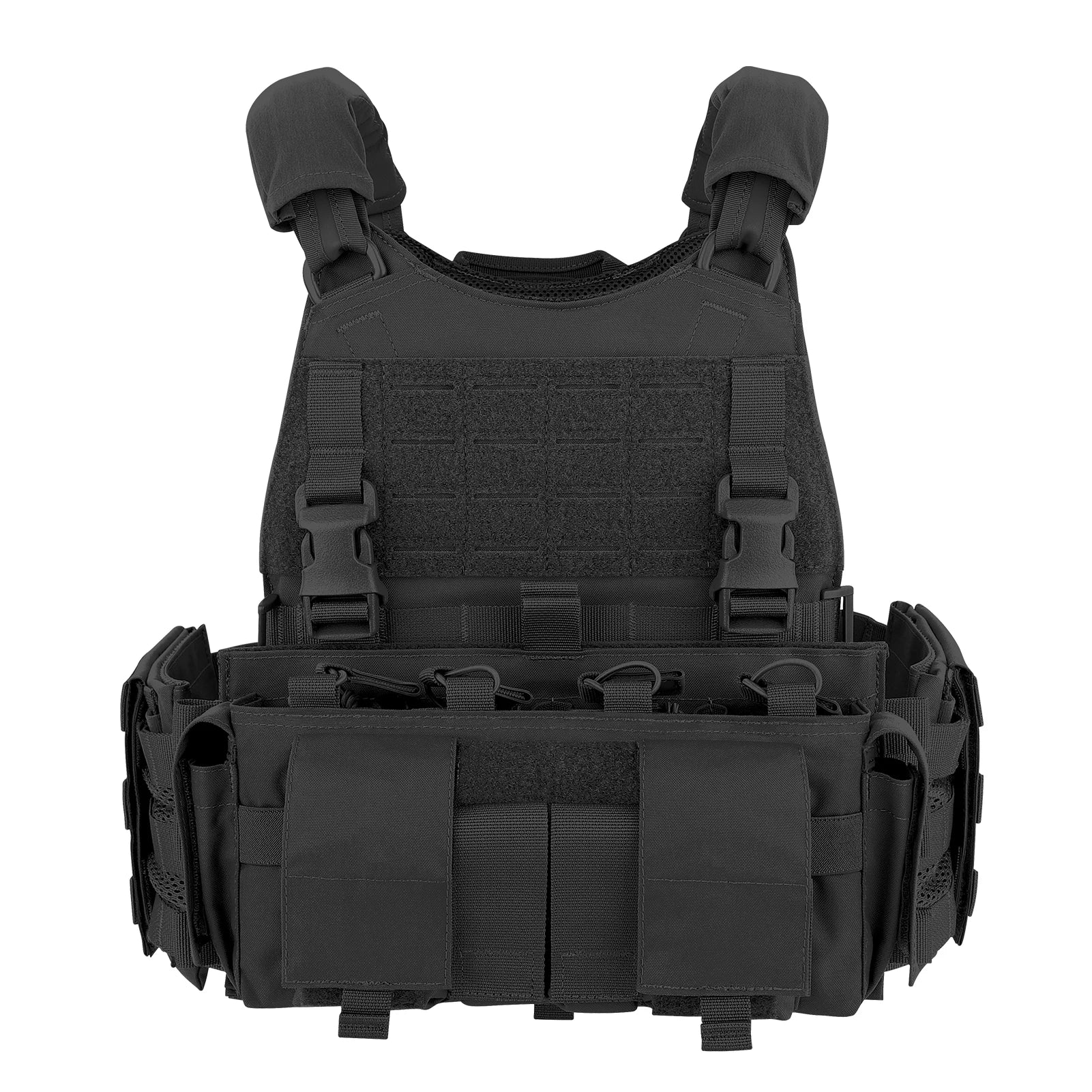 KRYDEX Tactical MOLLE Men SCARAB Plate Carrier Heavy Duty Modular Vest With MF IV Placard Mag Pouch For Airsoft Paintball