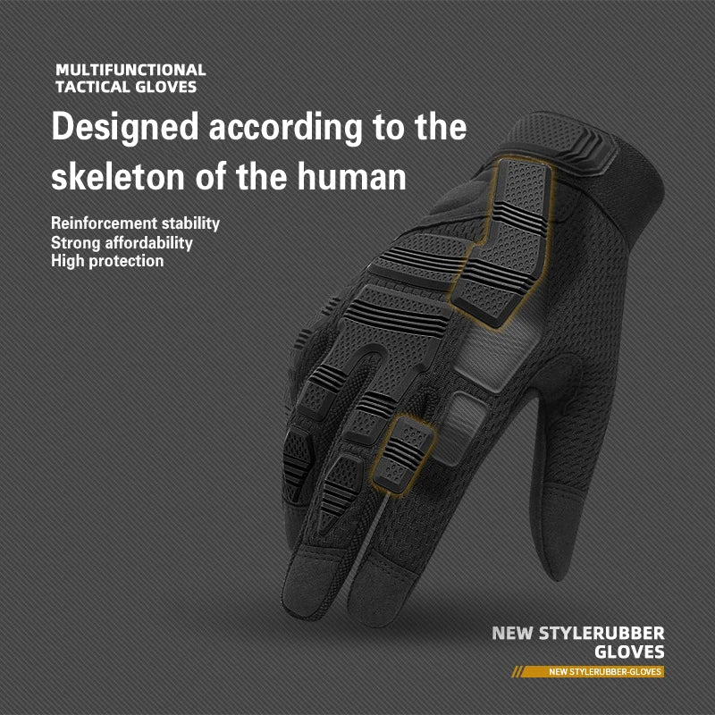 Full-Finger Tactical Protective Gloves Wear Resistant Non-Slip Breathable for Motorcycling Cycling Airsoft Wargame Construction