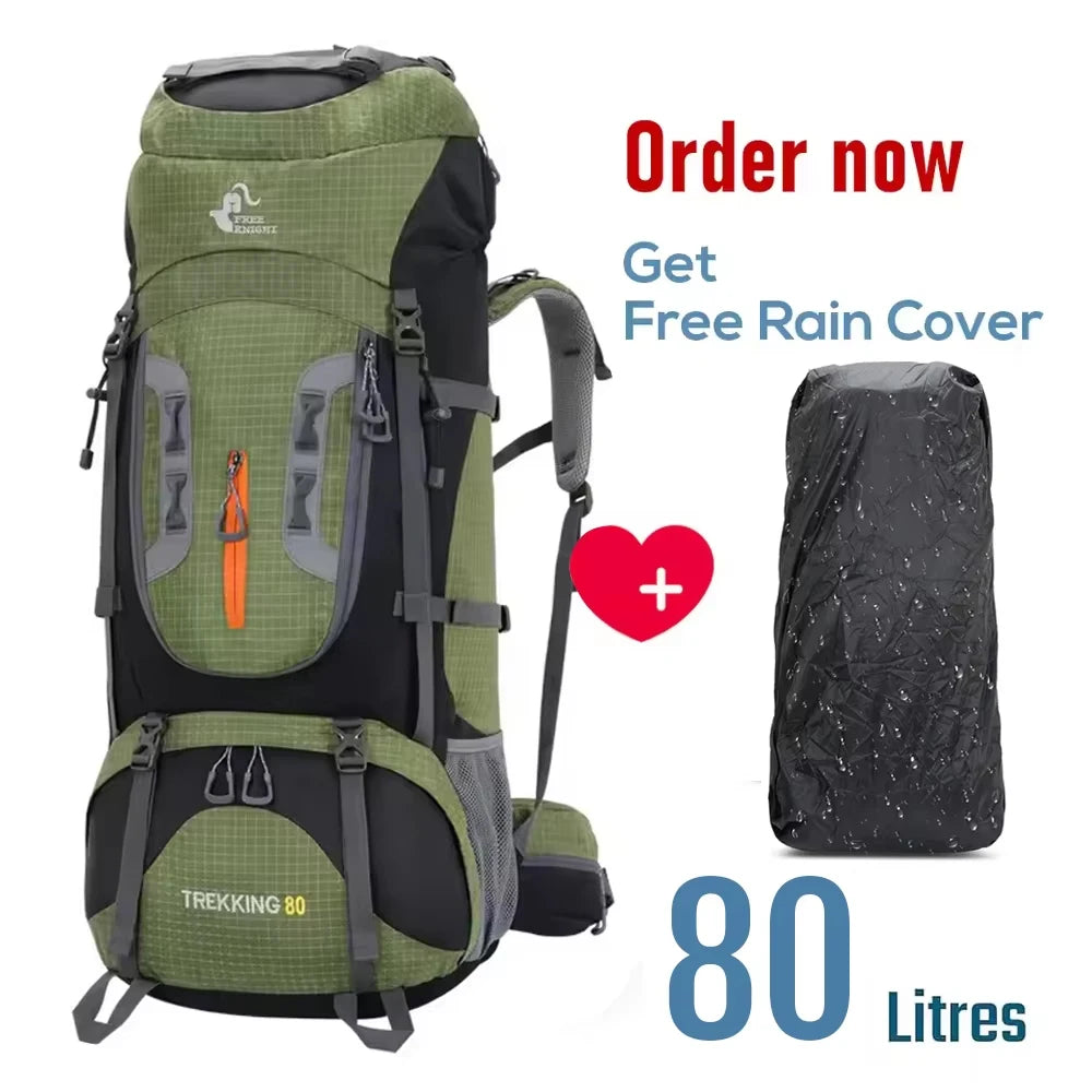 Outdoor Tactical Backpack Hiking Travel Camping Waterproof Mountaineering Molle Large Capacity Storage Bag 80L Climbing Rucksack