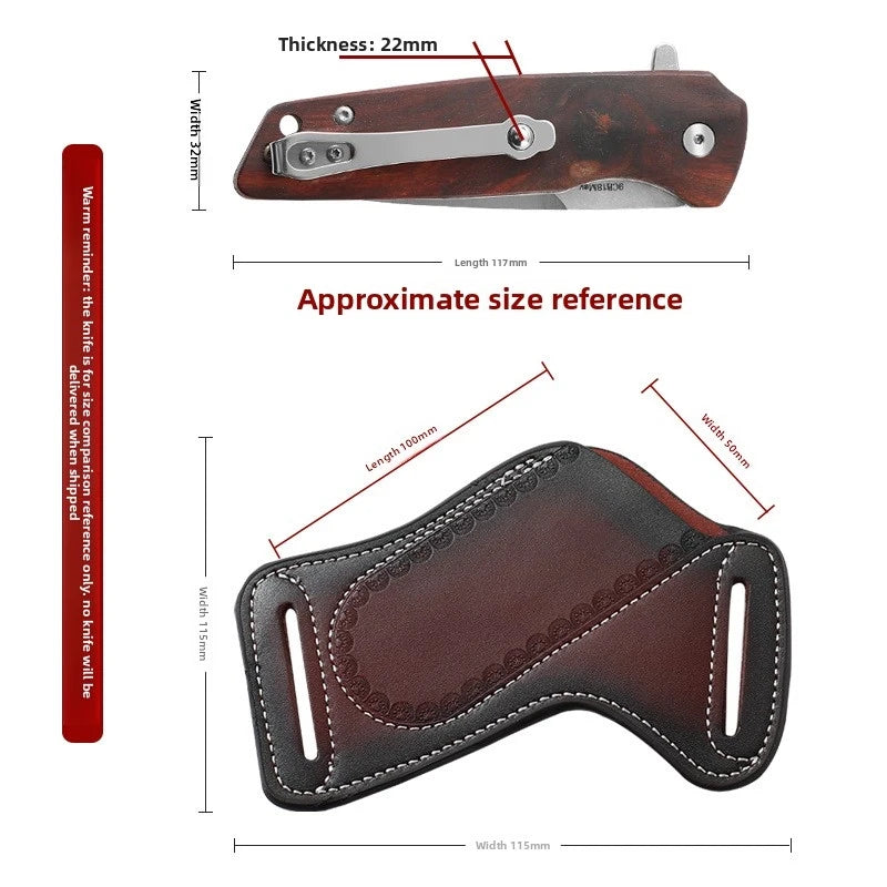 Multi-Functional Tool Tactical Storage Pouch - Outer Layer Of Cowhide Wallet - Folding Knife Storage Sleeve