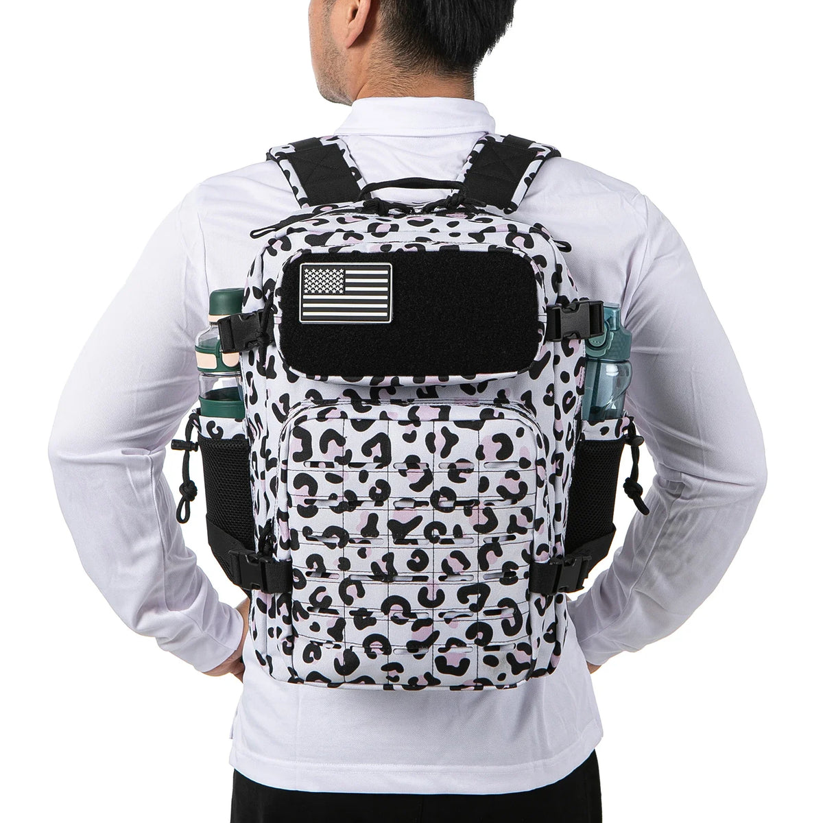 25/45L Women/Men Backpack for Tactical Laser Cut Molle Heavy Duty Backpack School Bag Gym Rucksack Treeking with Dual Cup Holder