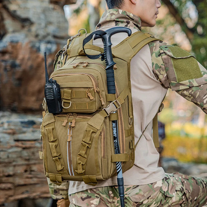 Fishing Lure Rod Luggage Camping Mountaineering Backpack Hunting Multi-functional Military Tactical Fishing Shoulder Bag Men