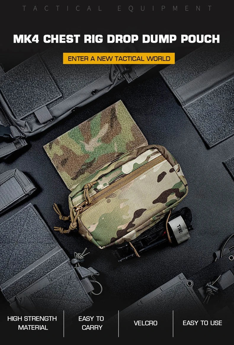 MK4 Chest Rig Drop Pouch | MOLLE Attachment Quick Access Utility Bag | For Hunting Adventure Accessories