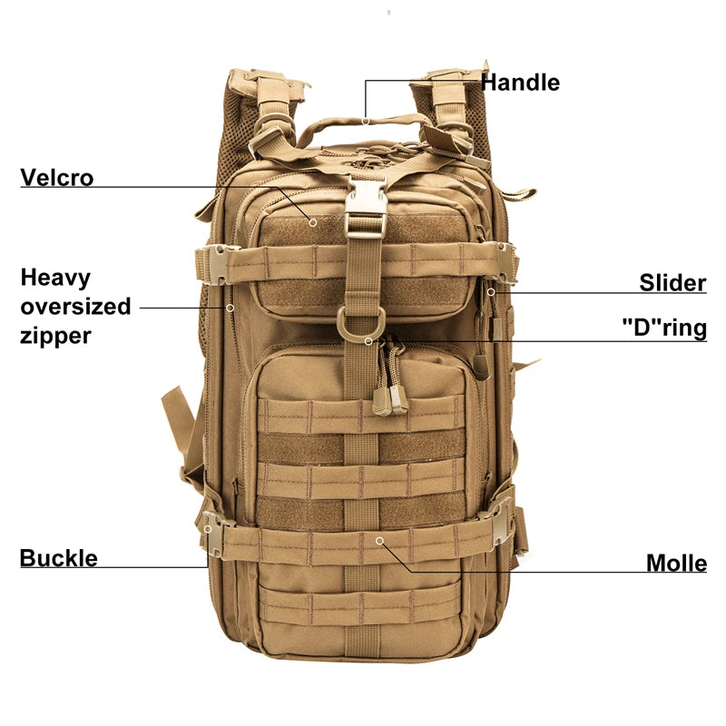 LQARMY Men Mochilas Tactical Backpack 30L Nylon Outdoor Waterproof Rucksack Hiking Camping Mochila Tatica Militar Hunting Bags