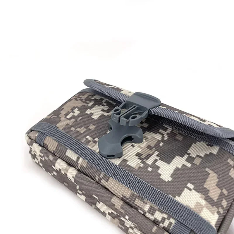 Camo Molle Pouch Tactical Belt Waist Pack Outdoor Wallet Purse Packet Utility EDC Bag for 6.5'' Phone Hunting Bag