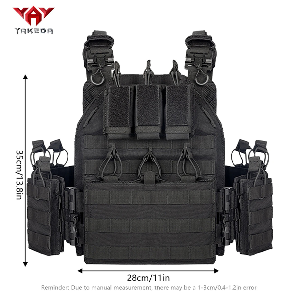YAKEDA is equipped with a quick release buckle hunting vest with adjustable shoulder straps, suitable for outdoor sports