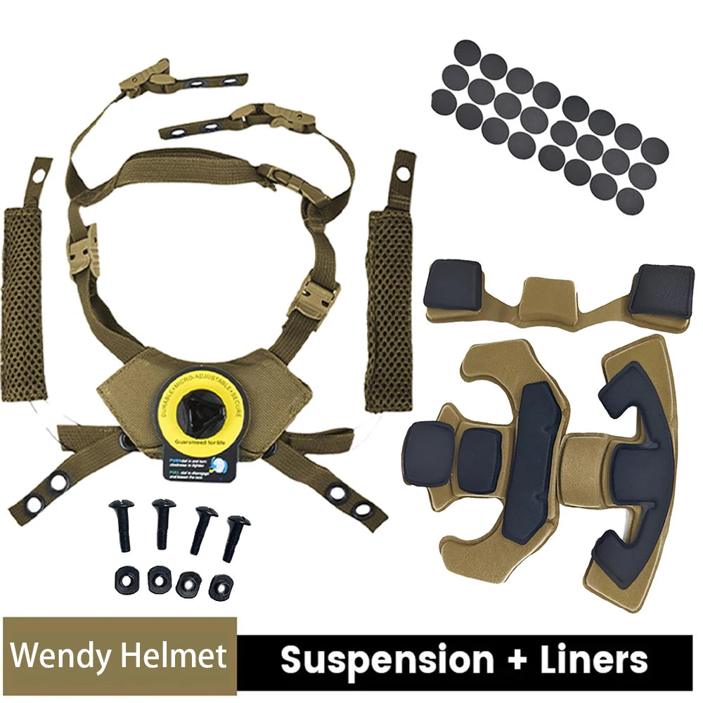 Wendy Helmet Suspension System Tactical Helmet Adjustable Lanyard FAST MICH Outdoor Hunting Helmet Accessory Spongy Pad