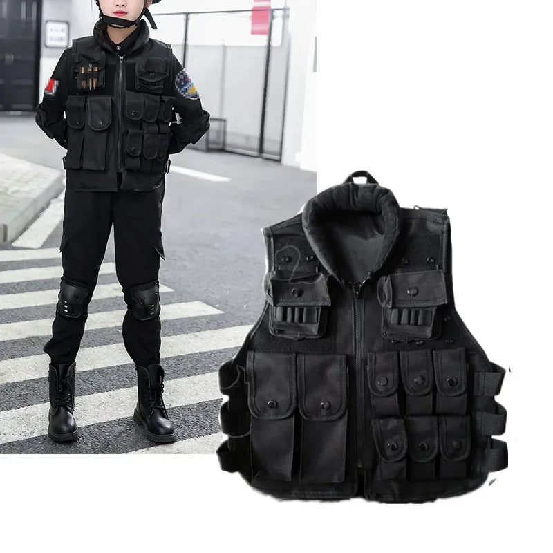 Army Fans Outdoor Children Vest Tactical Kids Camouflage Vest Hunting Cosplay Fishing CS Game Clothing for kids /Aldult