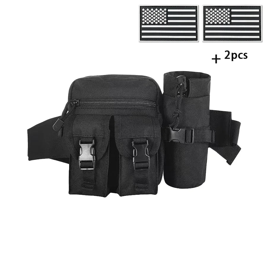 Comes with a multi-functional water bottle bag for practical fishing, hiking, and hunting. Comes with 2 badges as a gift