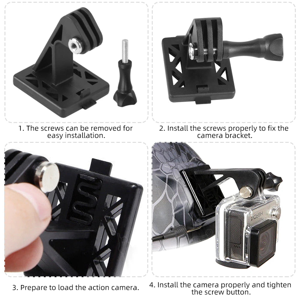 BOOIU Tactical Helmet Front Action Camera Fixed Install Mount For GoPro Hero Camera Adapter Stand Airsoft Helmet Accessories