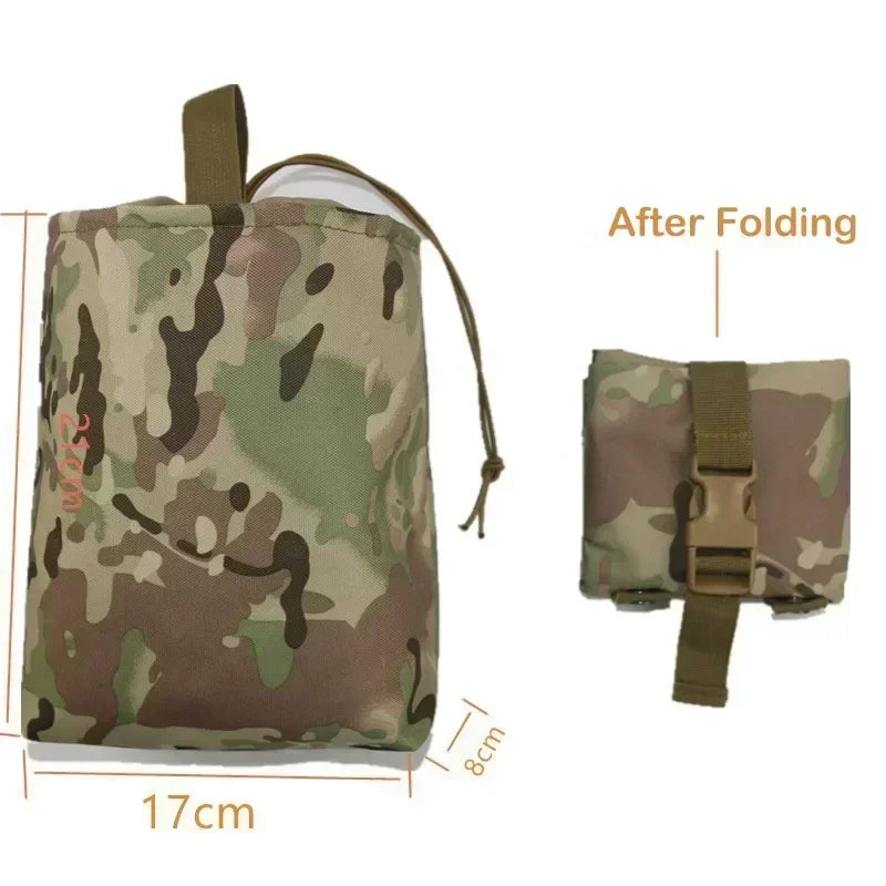 Tactical Molle Folding Dump Drop Magazine Pouch Outdoor Camping Hunting Accessories EDC Foldable Recovery Mag Holster Waist Bag