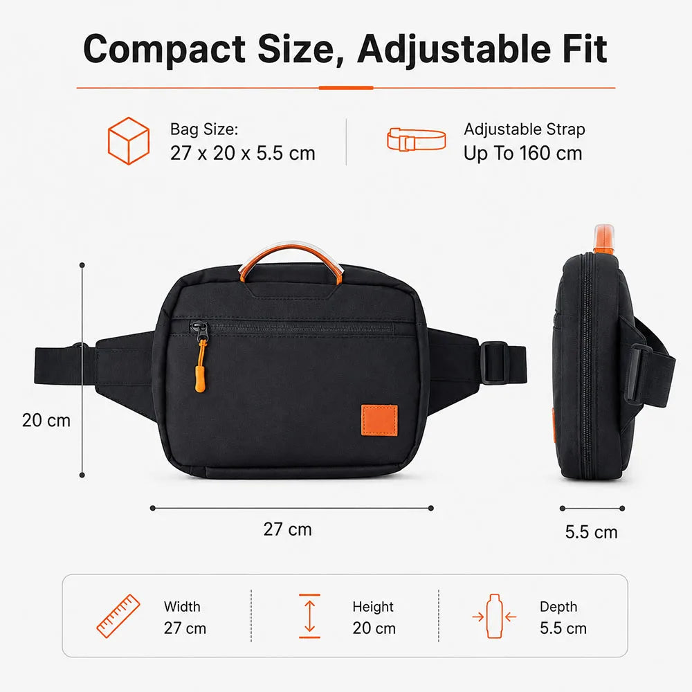 Magnetic Quick Release Tactical Waist Bag MOLLE EDC Storage Pouch Waterproof Wear-Resistant Crossbody Pack for Camping Hunting