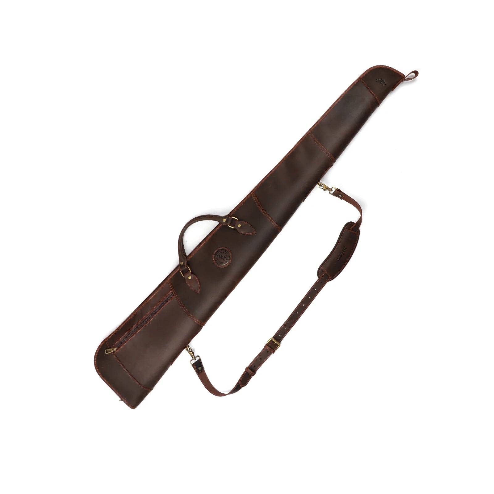 Tourbon Hunting Shooting Shotgun Case Leather Gun Carry Bag Protective Slip Soft Padded with Adjustable Shoulder Strap Brown