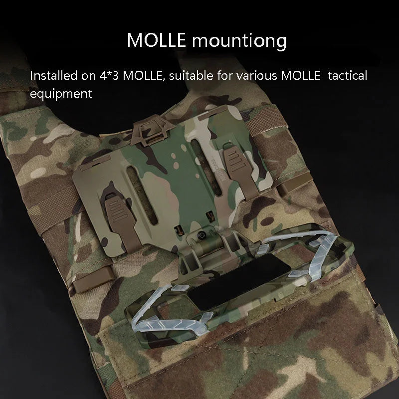 Outdoor Sports MOLLE Folding Navigation Board Mobile Phone Holder Tactical Chest Rig Bag Map Case Admin Panel Hunting Gear
