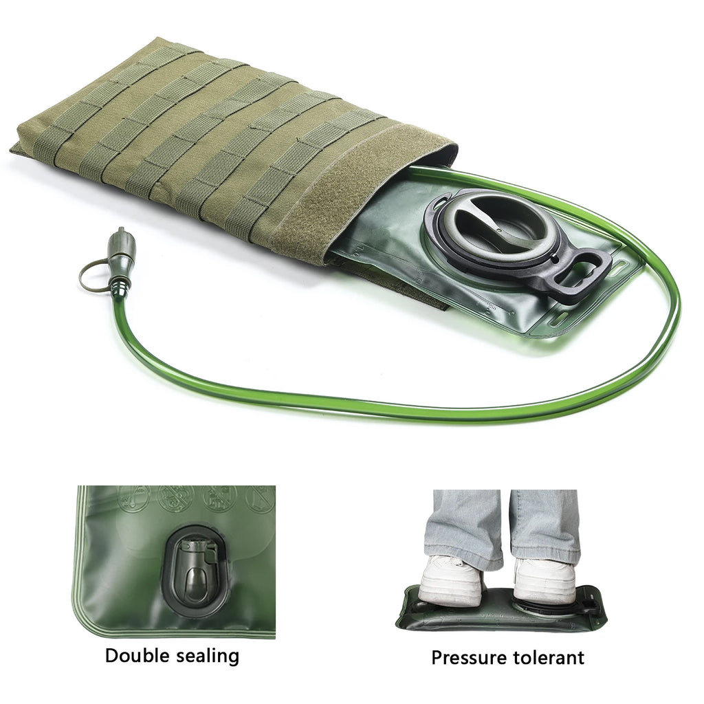 MOLLE Expansion System Accessories Water Bag Pack+2.0L Soft Water Bag Set Large Diameter Rotary Cap Bite Drinking Pipe