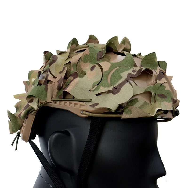 Tactical FAST Helmet Cover 3D Camouflage Nylon Drawstring Camo Helmet Cloth CS Game Airsoft Hunting Helmet Accessories