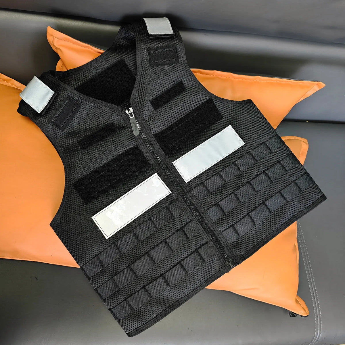 Multi functional tactical reflective vest, summer breathable commuting vest, service woven belt version, back cover, large capac