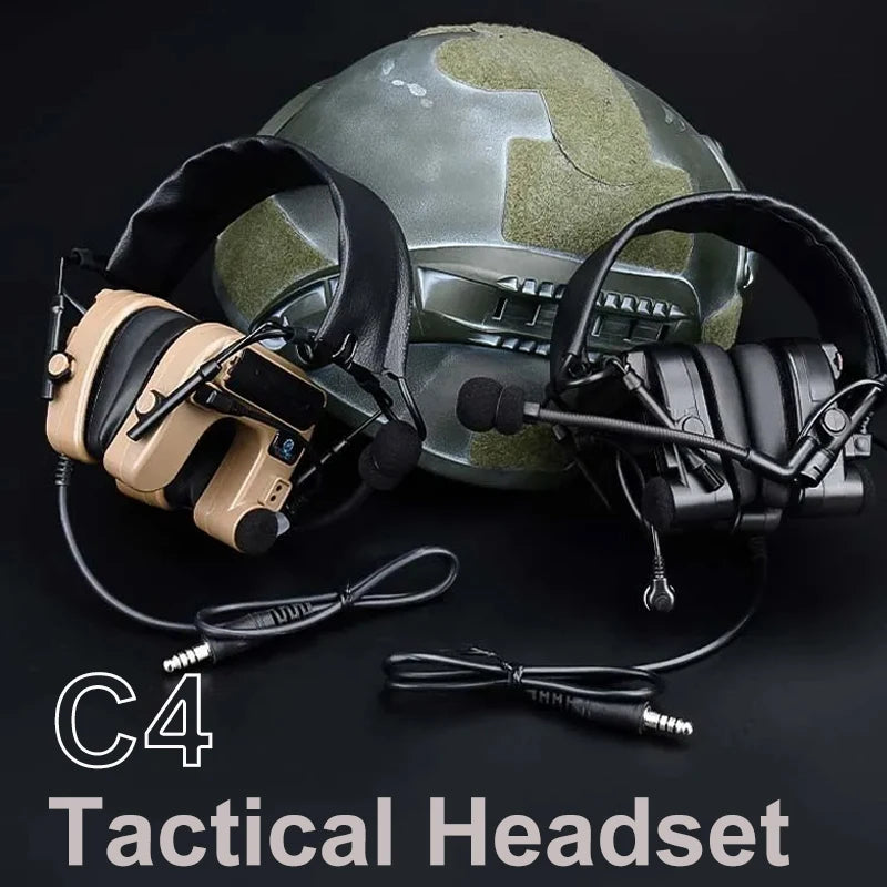 Tactical WADSN Com IV C4U Headset Headphone Hearing Protection Ken Shooting Headphones Military Noise cancellation communication