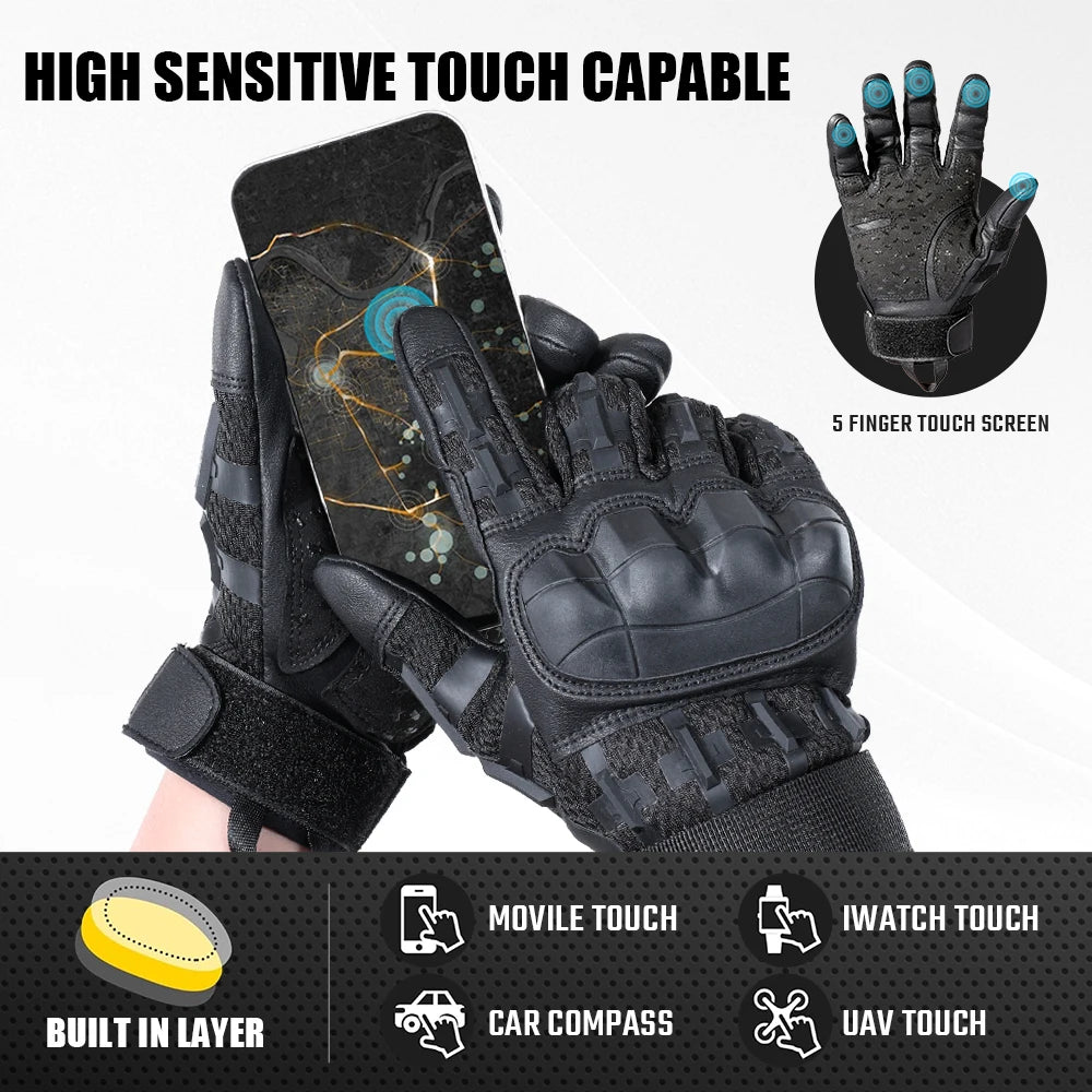 Outdoor Tactical Gloves Touch Screen Hard Shell Non-slip Protective Gear for Sports Hiking Climbing Hunting Cycling Motorcycle