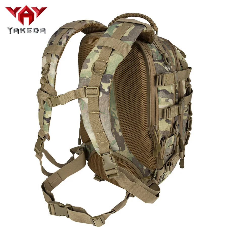 YAKEDA Multi layer Large Capacity Backpack Laser MOLLE with Handle Multi channel Adjustable Strap and Quick Release Buckle