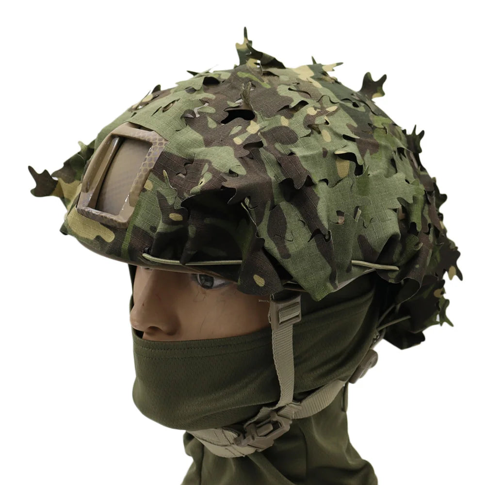 Tactical FAST Helmet Cover Laser Cutting 3D Camouflage Helmet Cloth Cover Hunting Helmet Accessories