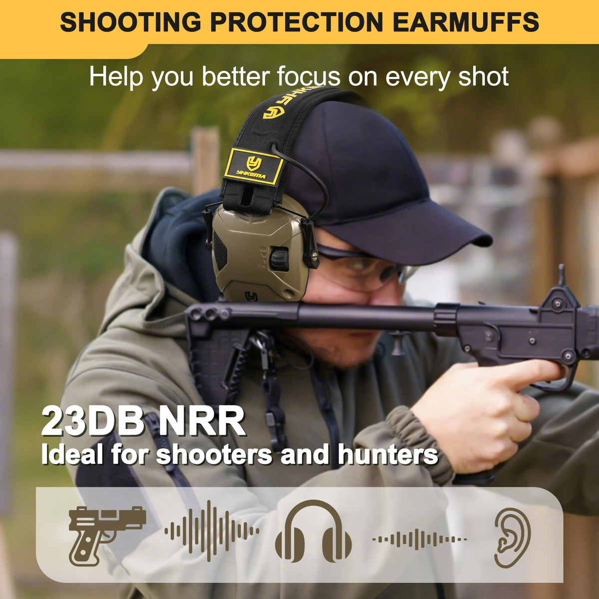 Professional Tactical Electronic Shooting Earmuff Anti-noise Headphone Sound Amplification Hearing Protection Headset