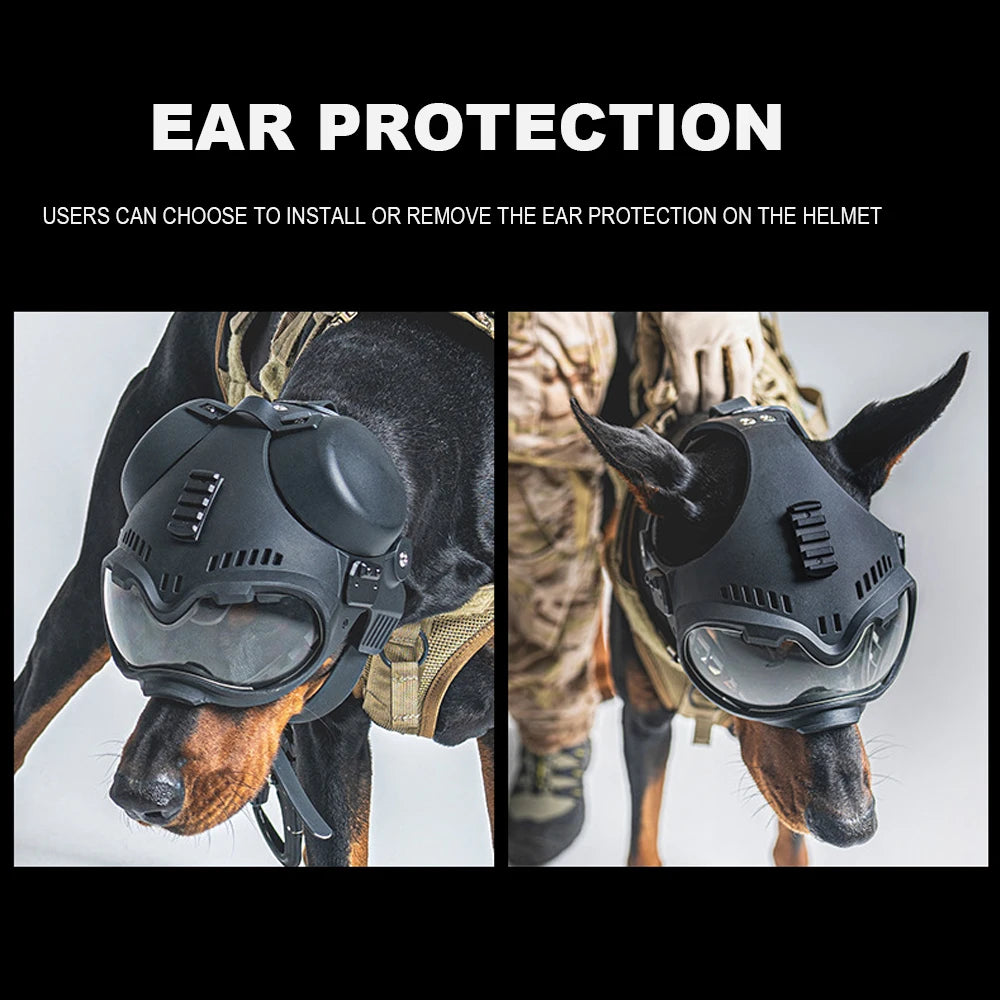 K9 Dog Tactical Helmet Protection Goggles for Belgium/Netherlands/German Shepherd Pet Working Dog and Large Dog Similar Size