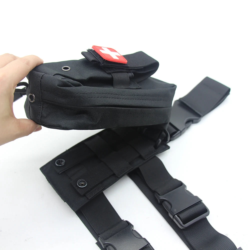 Tactical Medical Pouch MOLLE First Aid Bag IFAK Pouch Tourniquet Holder Thigh Bag with Tactical Thigh Rig Panel