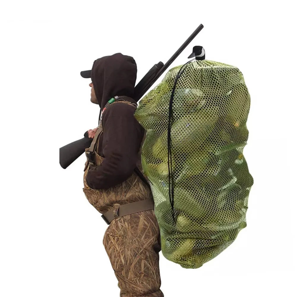 Fwoyonze 100cm x 75cm  Duck Goose Turkey Decoy Bag Mesh With Shoulder Straps Bird Hunting Net Mesh for Hunting Backpack