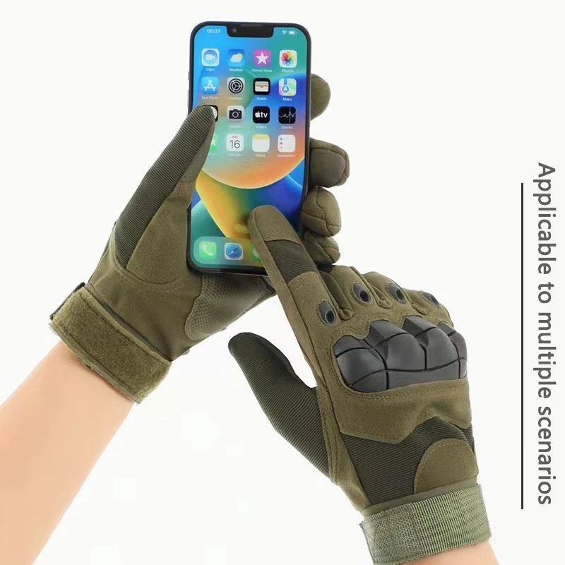 Men Tactical Gloves Full Finger Hard Knuckle Touch Screen Anti-Slip Outdoor Sports Gloves for Hunting Shooting Cycling Climbing