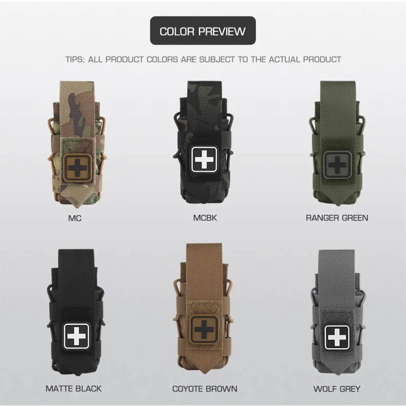 Universal Tourniquet Pouch Split Design Micro Trauma Outdoor First Aid Kit Flip-top Type Adapt To Belt Plate Carrier