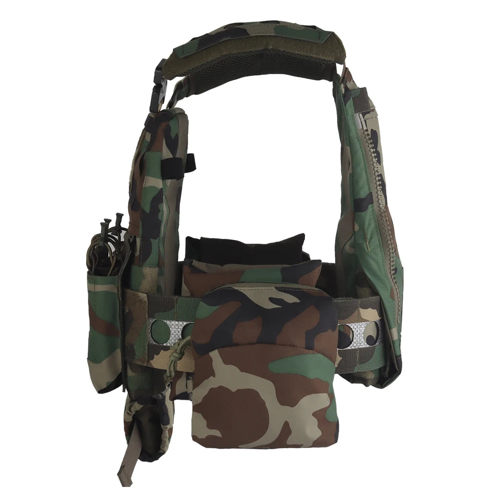 Tactical Ferro V5 FCPC Hunting Plate Carrier with 5.56 Triple Magazine Pouch Molle Camouflage Airsoft Training Gear
