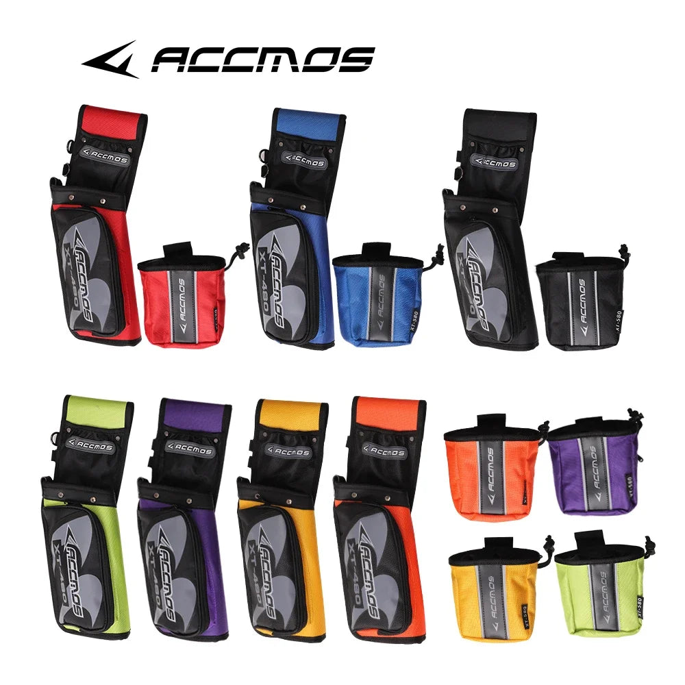 ACCMOS Archery Reverse Arrow Quiver And Arrow Release Hold Pounch bag for Shooting Hunting Durable for Outdoor Activities