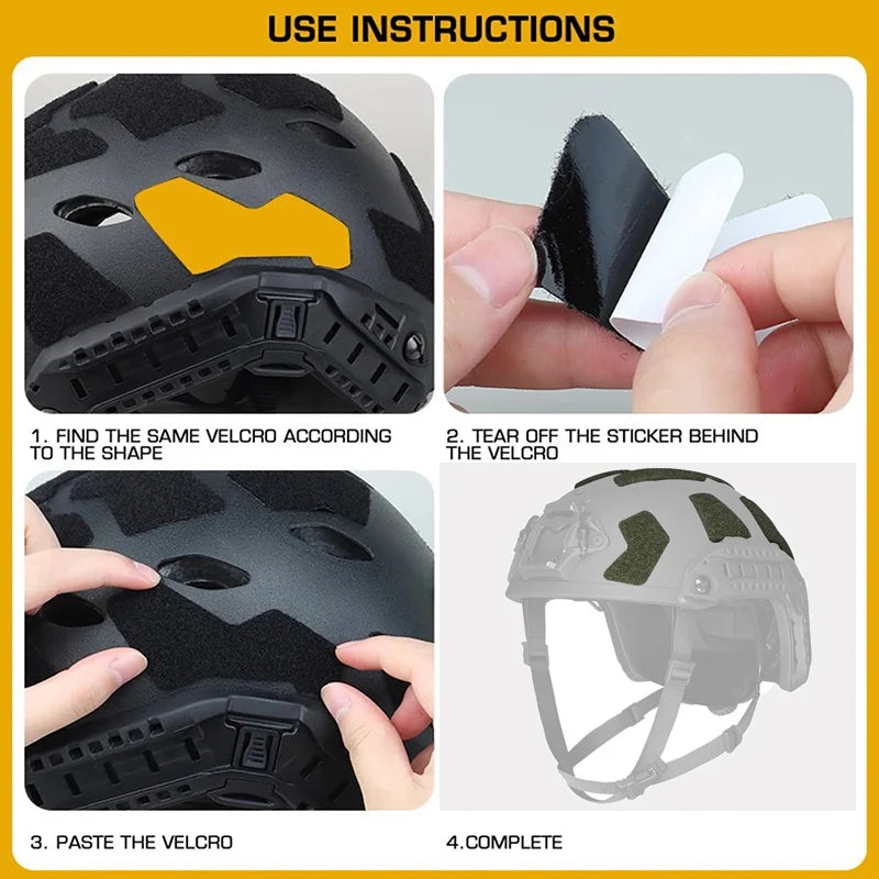 &NEW 11pcs FAST Helmet Magic Sticker Airsoft Helmet Patches Hook and Loop Sticky for FAST Tactical Helmet Accessories