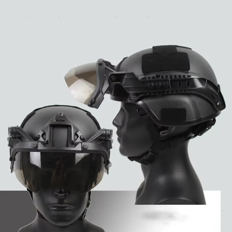 BOOIU FAST Tactical Helmet Goggles Hunting Air Gun CS Game Paintball Shooting Mask  MICH Helmet Accessories And Equipment