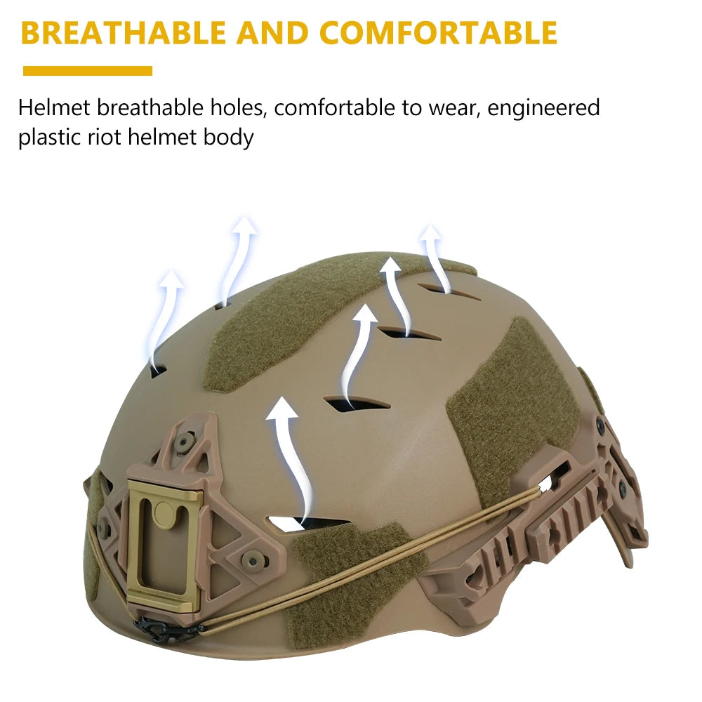 BOOIU Wendy Tactical Helmet ABS High Cut Adjustable Head Airsoft Wendy Suspension Helmet Outdoor CS Paintball Hunting Helmet