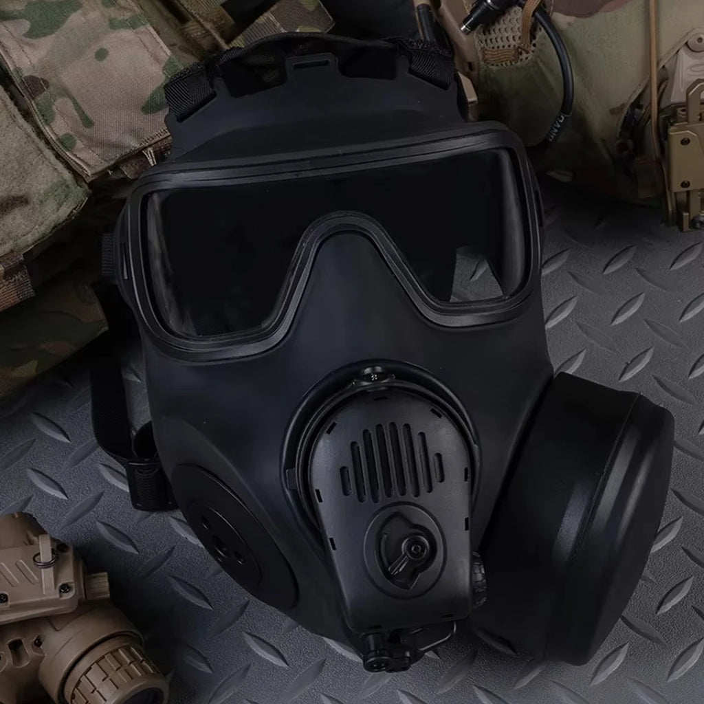 FAST Airsoft Helmet with Tactical Headset FM-53 GAS Mask Model  (with Microphone Fan Cooling) CS Game Hunting Airsoft Cosplay