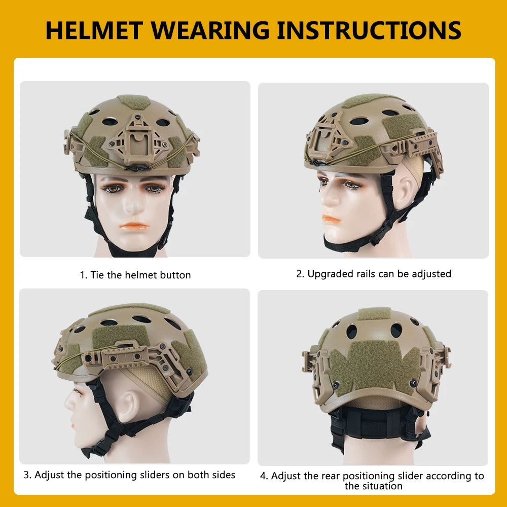BOOIU Tactical Helmet Child High Cut Quality PJ 50-53cm Airsoft Helmet With Wendy Rail Hunting Shooting Protective Equipment