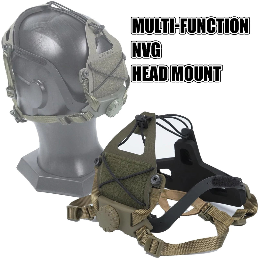 Multi-Function NVG Head Mount with Adjustable Suspension, Lightweight Tactical Helmet Camera Bracket for Outdoor and Filming