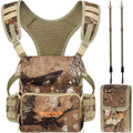 NEW VIEW Quiet Binocular Harness Chest Pack with Detachable Rangefinder Pouch, Adjustable Bino Harness & Rain Cover